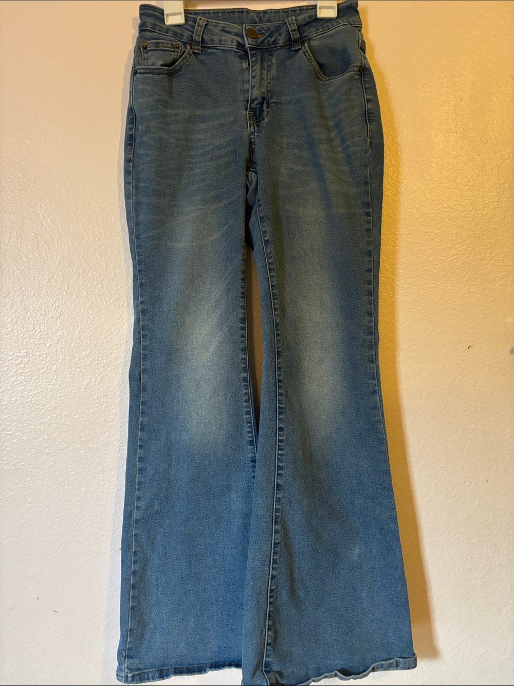 Dazy Women's Blue, Mid Rise Flared Jeans, Size XS